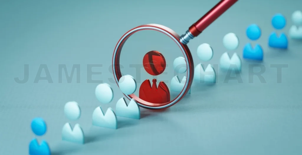 
The view through the magnifier on the one red person icon betwee