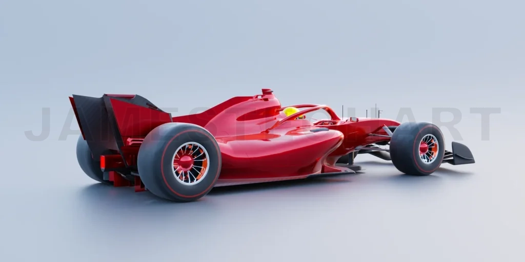 
3d render red race car with no brand name