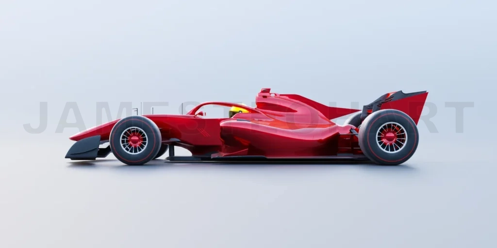 
3d render red race car with no brand name