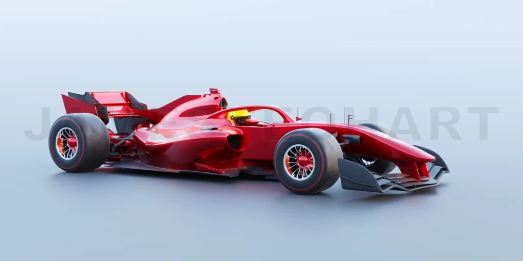 
3d render red race car with no brand name