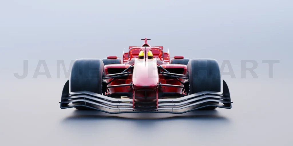 
3d render red race car with no brand name