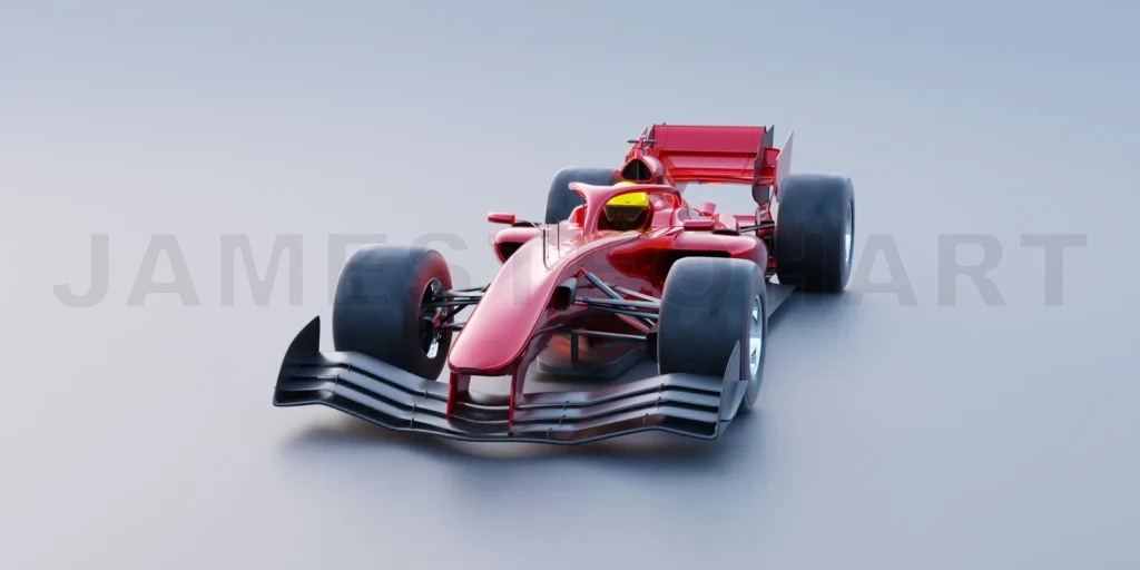 
3d render red race car with no brand name