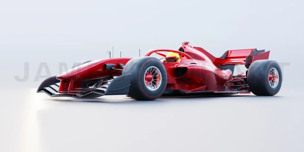 
3d render red race car with no brand name