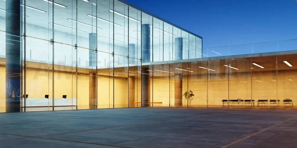 
Modern glass wall commercial buildings exterior
