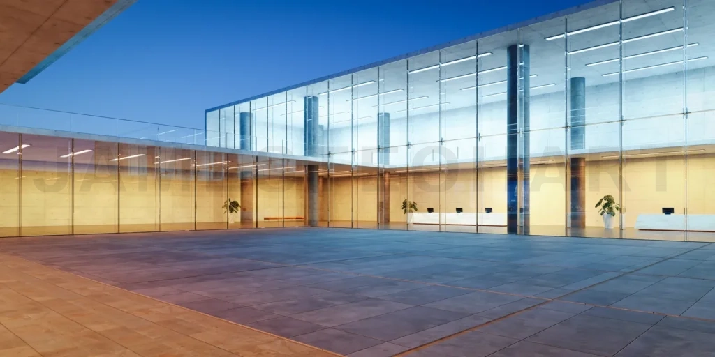 
Modern glass wall commercial buildings exterior