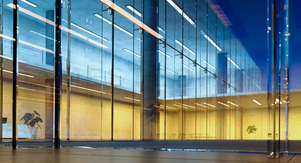 
Modern glass wall commercial buildings