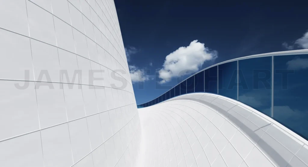 
Close up of a geometric structure roof fragments
