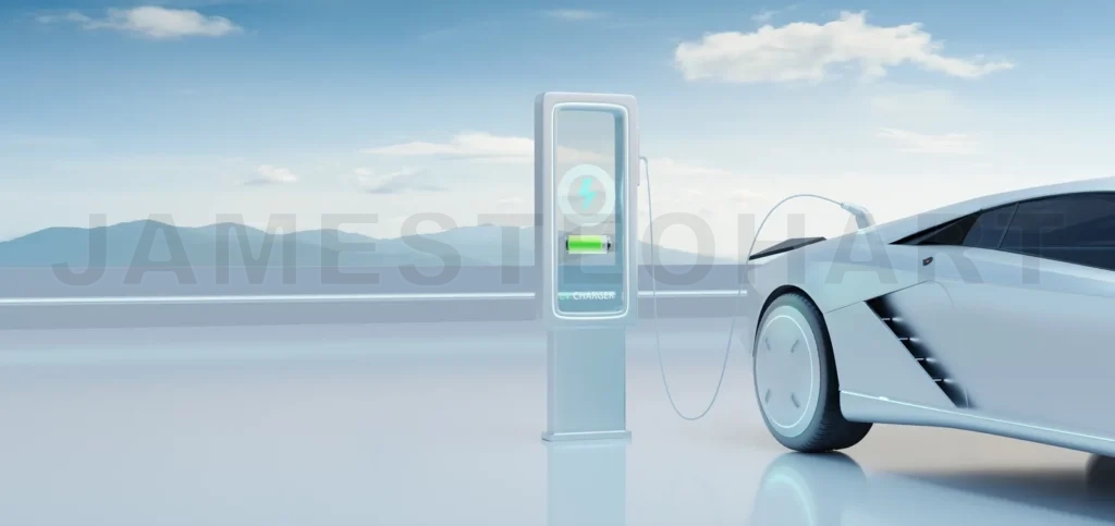 
EV Car charging with modern UI control information display charg