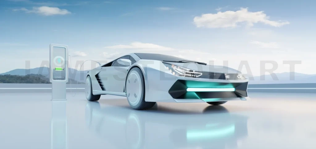 
EV Car charging with modern UI control information display charg