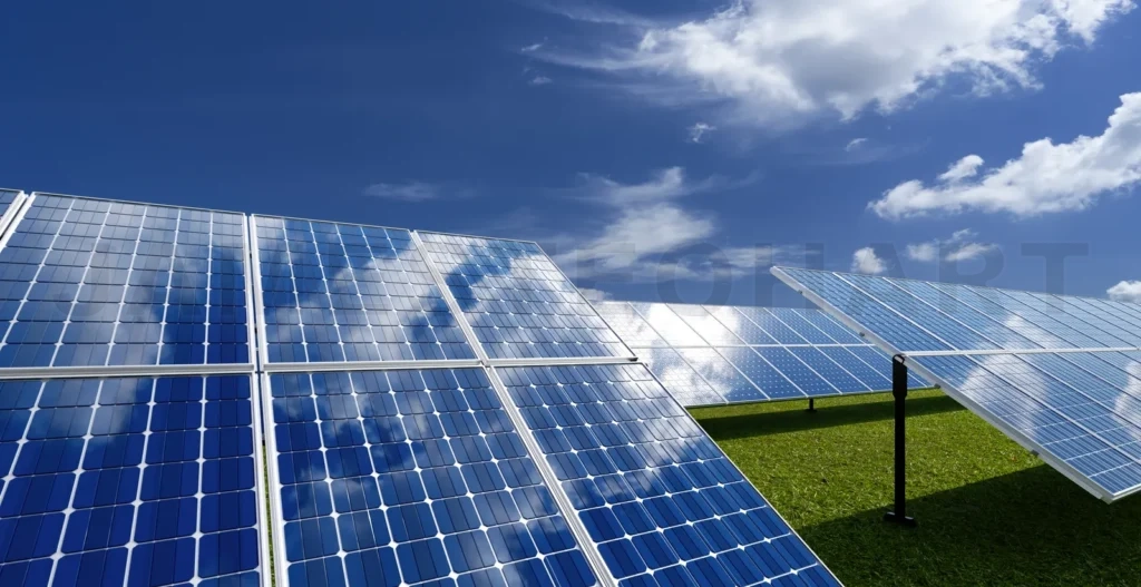 
Solar panels cell farm power