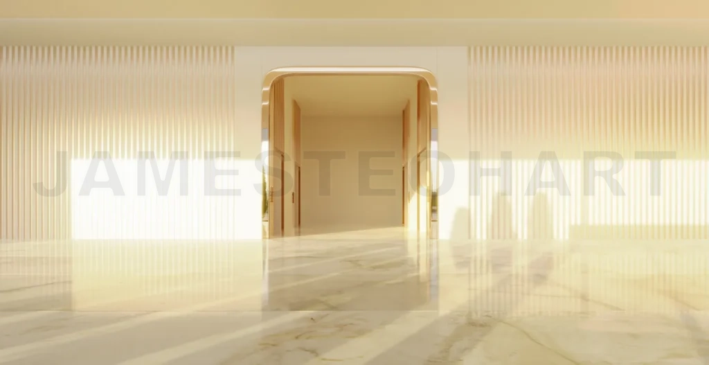 
Empty interior hall with modern and retro design