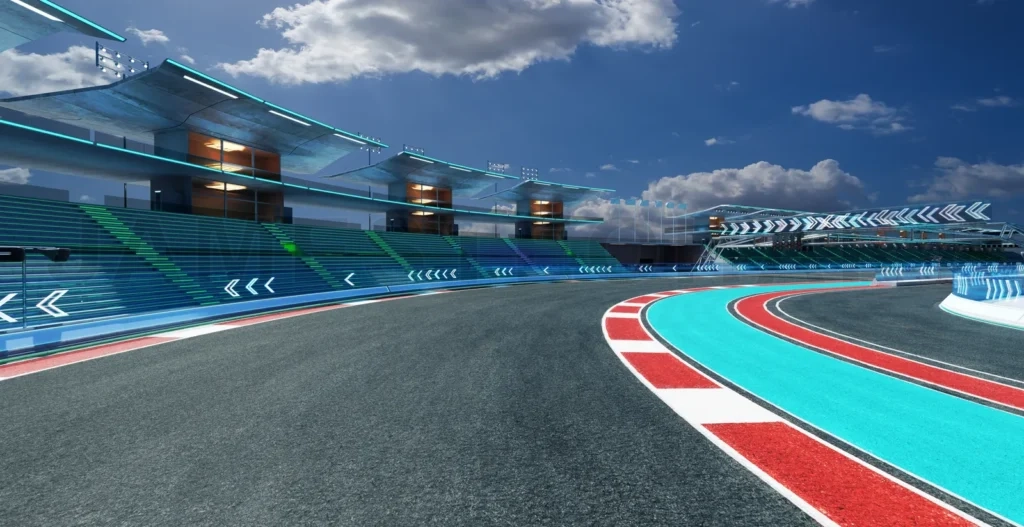 
3d rendering does not exist futuristic Racetrack Circuit