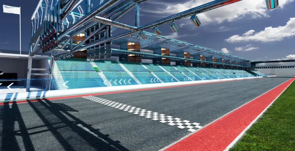 
3d rendering does not exist futuristic Racetrack Circuit