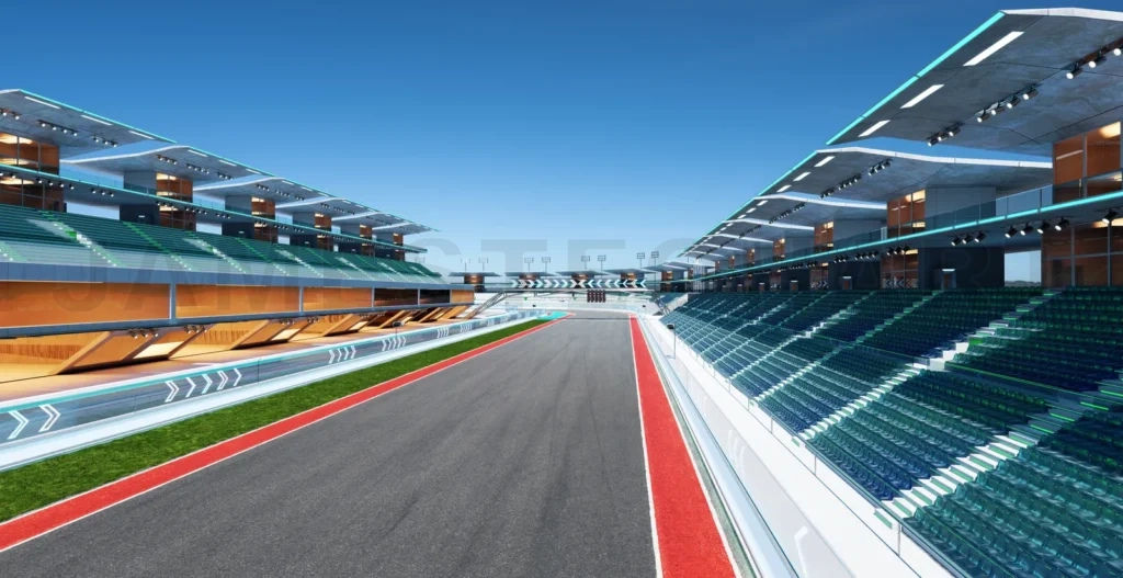 
3d rendering does not exist futuristic Racetrack Circuit