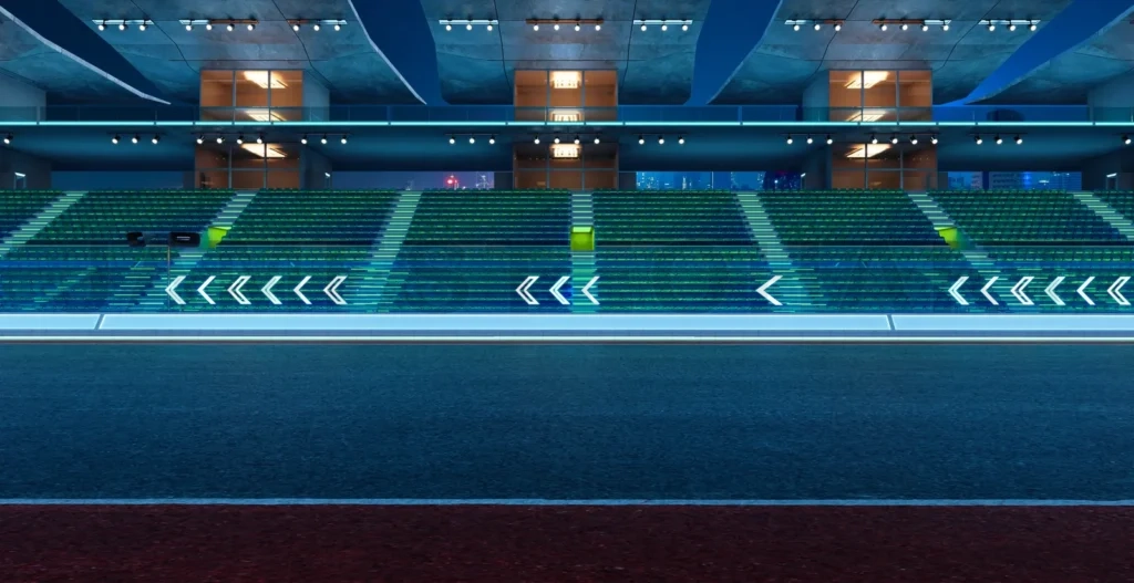 
3d rendering does not exist futuristic Racetrack Circuit