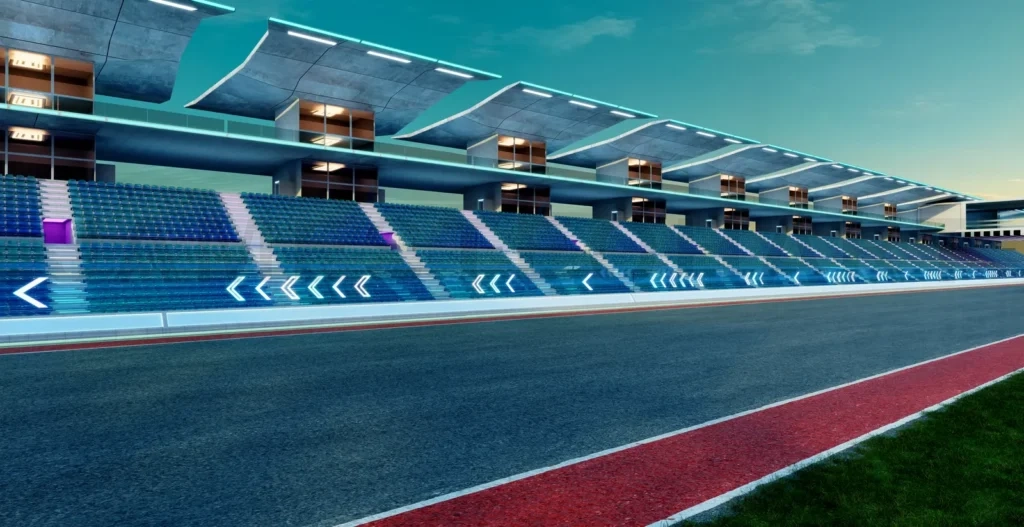 
3d rendering does not exist futuristic Racetrack Circuit
