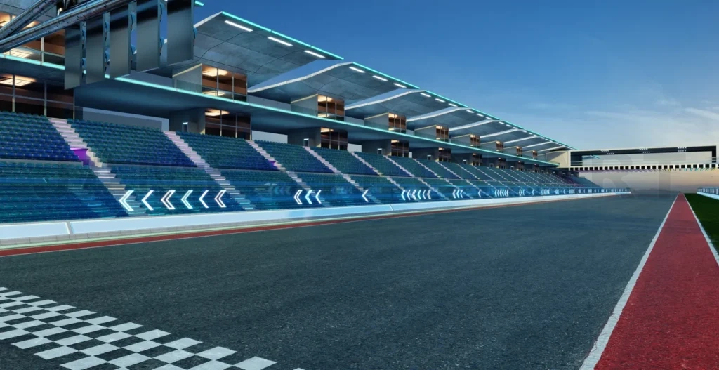 
3d rendering does not exist futuristic Racetrack Circuit