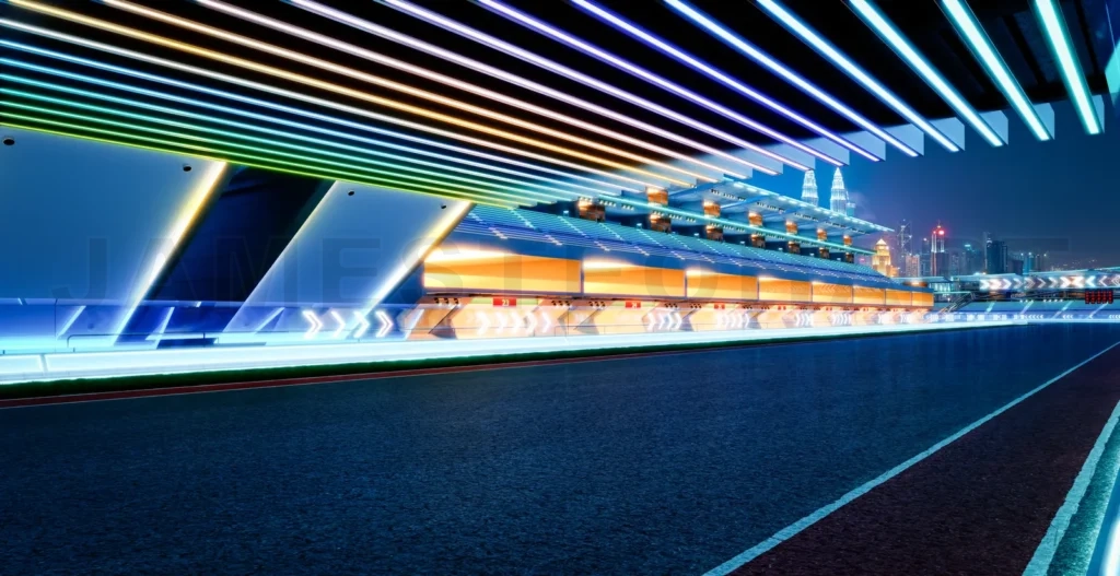 
3d rendering does not exist futuristic Racetrack Circuit