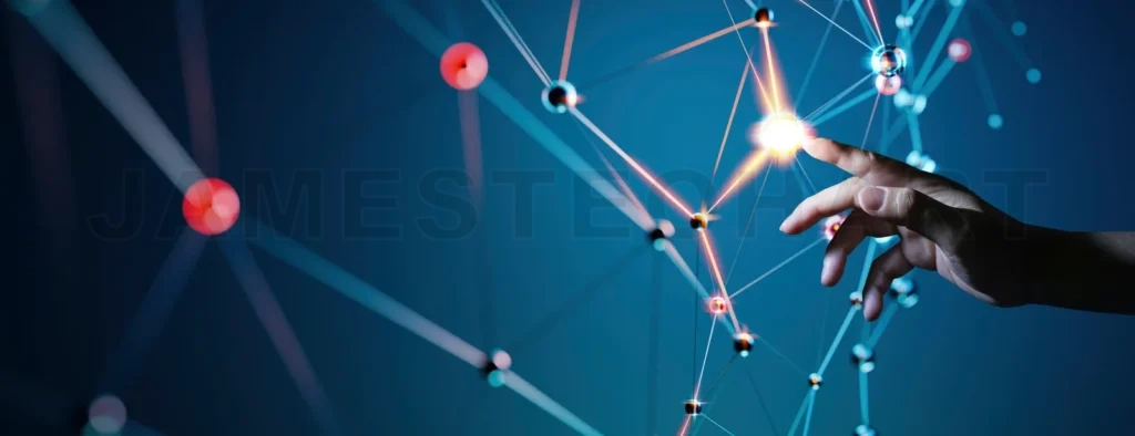 
Hand touching the Metaverse Universe concept