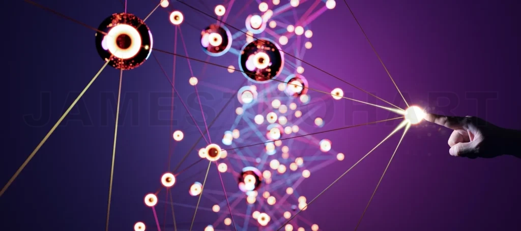 
Hand touching the Metaverse Universe concept