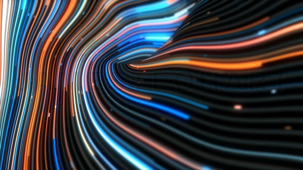 
Abstract background forming with orange and blue lines