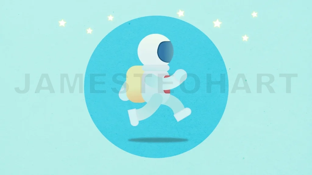 
Dynamic illustration cartoon animation of an astronaut engaging