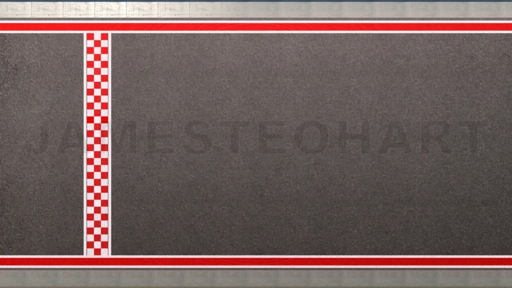 
Top Aerial View Empty Asphalt International Race Track With Start And Finish Line