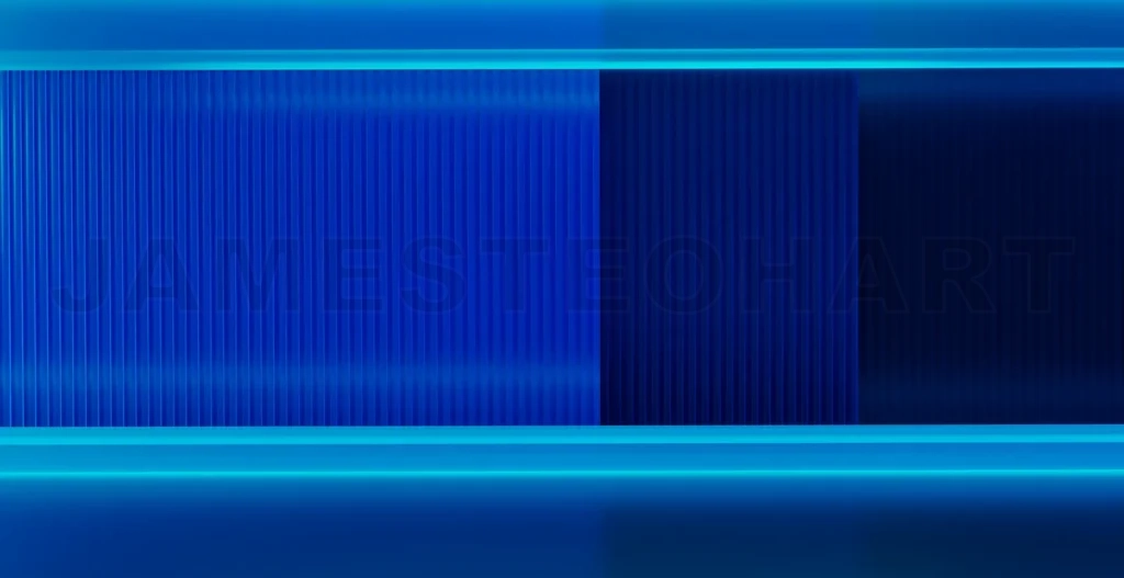 
3d rendering blue abstract studio background with neon light lines