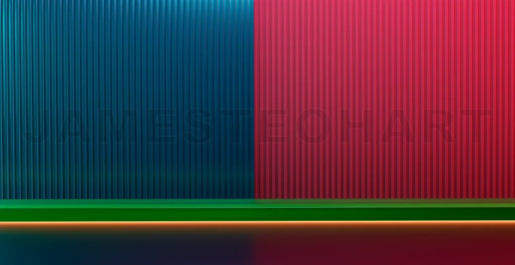 
3d rendering modern studio pedestal displaying product on colorful background