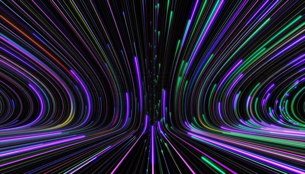 
Colorful wave lines trails flowing up