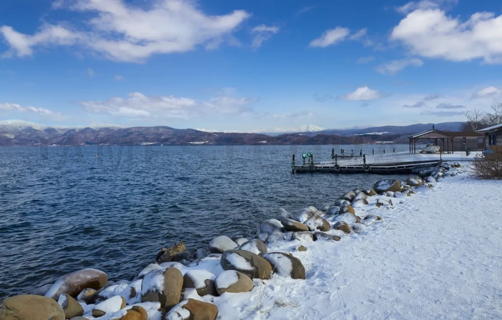 
Winter view landscape Lake Toya in Toyako town Hokkaido