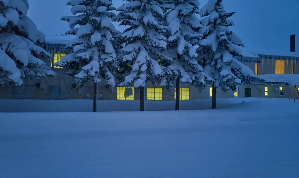 
Beautiful winter night view of Hokkaido
