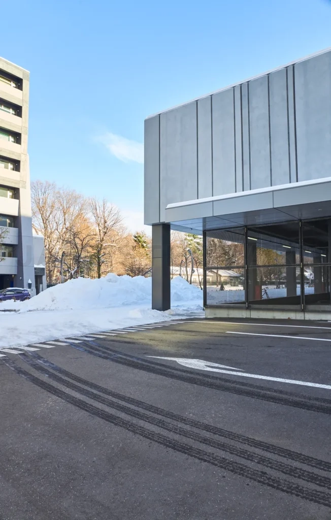 
Empty street in winter  Hokkaido Japan