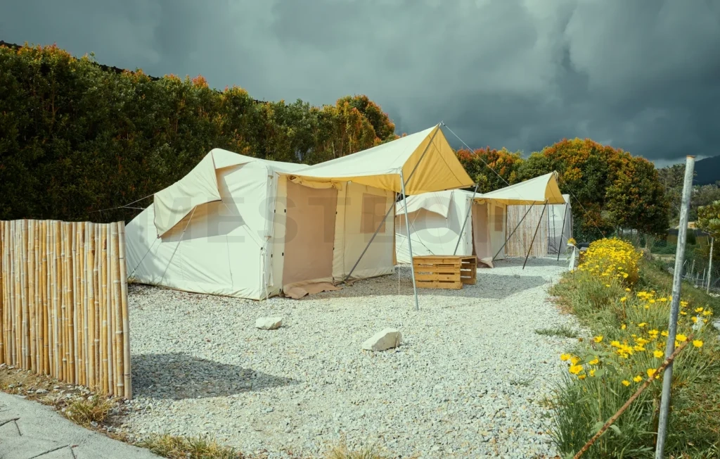 
Camping tents on the beautiful plateau