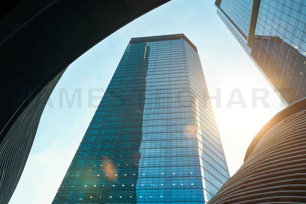 
Low angle view of commercial building in Kuala Lumpur, Malaysia.