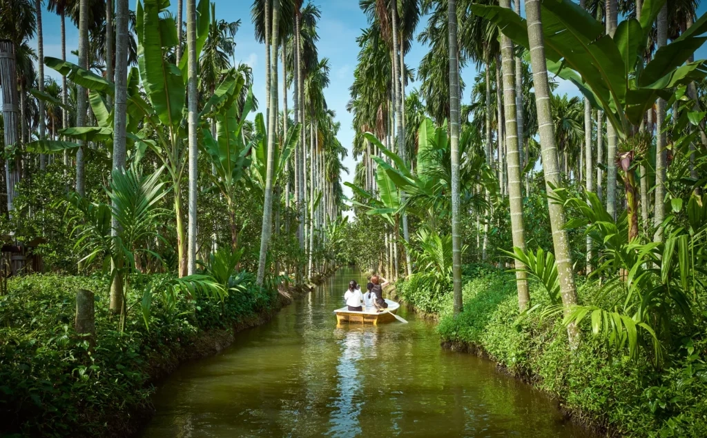 
Asian family kayaking on the river in a beautiful place outside