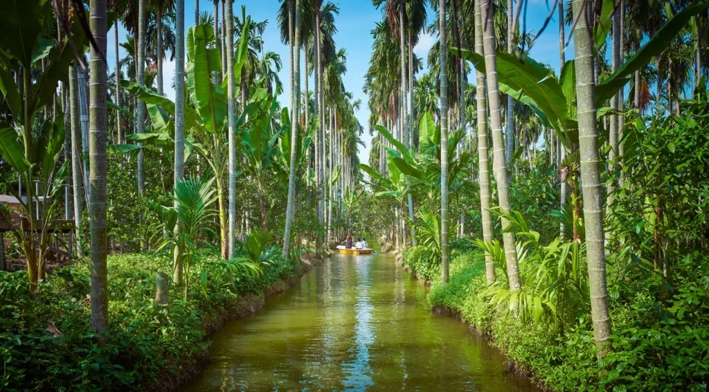 
Asian family kayaking on the river in a beautiful place outside