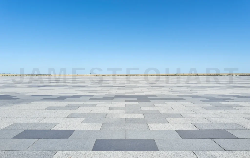 
Empty concrete floor with blue sky