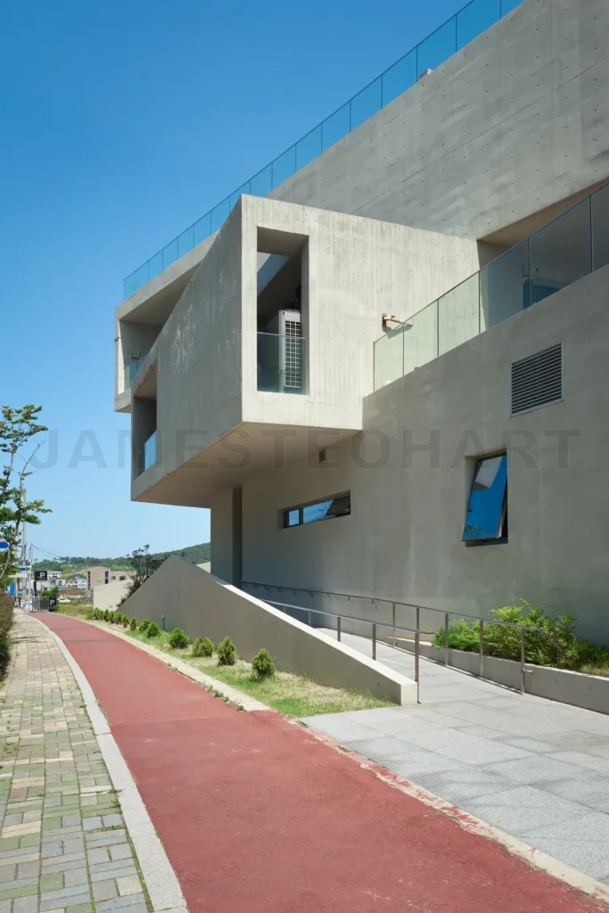 
Modern concrete architecture with blue sky