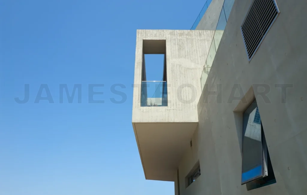 
Modern architecture detail against blue sky