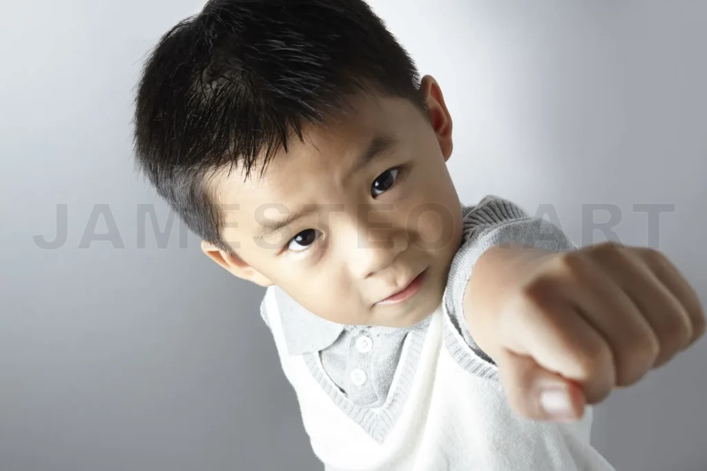 
Little Boy Kungfu Pose