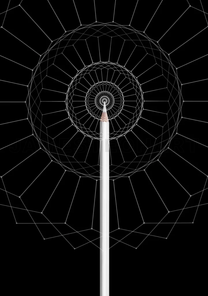 
Abstract Of Polygon And White Pencils