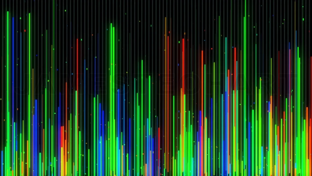 
Colorful vertical equalizer bars moving on black background