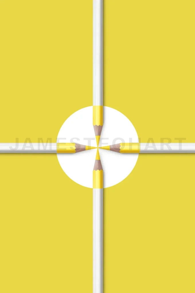 
Composition Of Yellow And White Color Pencils