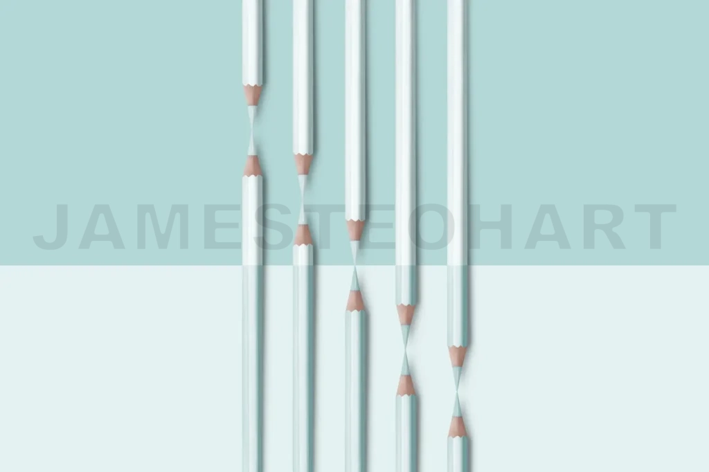 
Line Of Pastel Light Blue Color Pencils