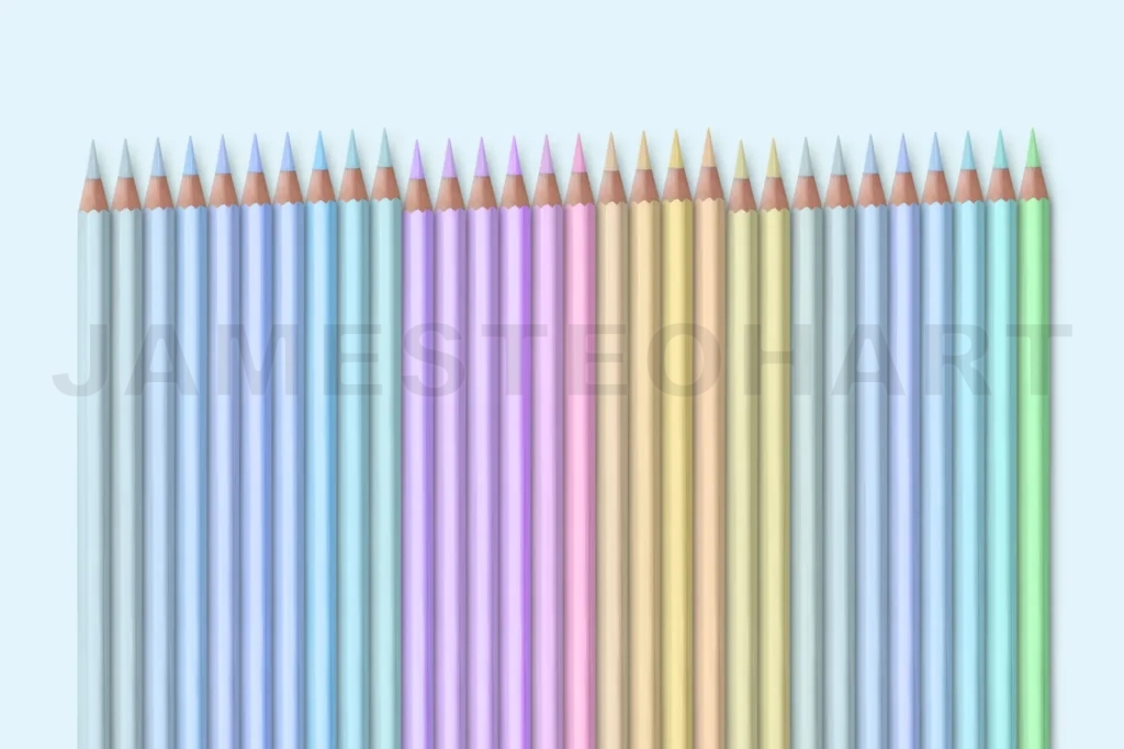 
Line Of Pastel Colored Pencils