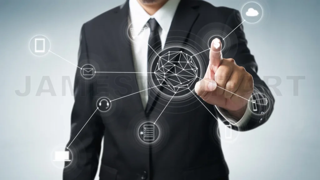 
Online Shopping And Icon Customer Network Connection On Screen, M-Banking And Omni Channel