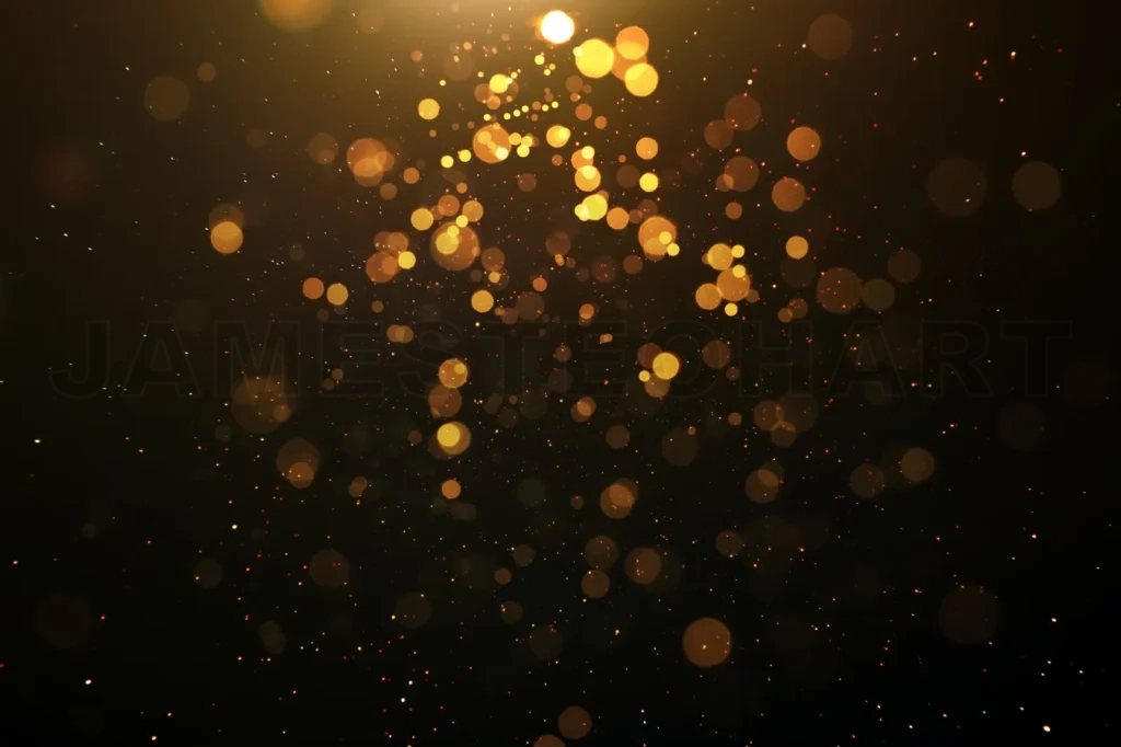 
Abstract Glittering Gold With Bokeh And Dust Effect