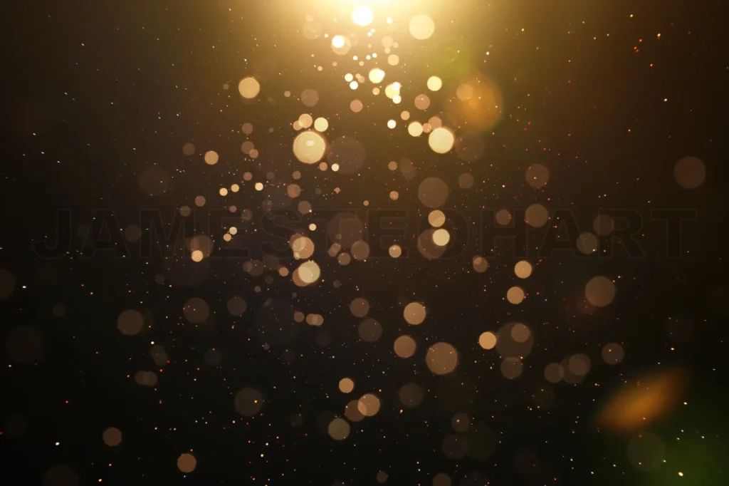 
Abstract Glittering Gold With Bokeh And Dust Effect