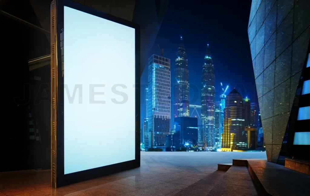 
Big Empty Screen Billboard With Modern City Background